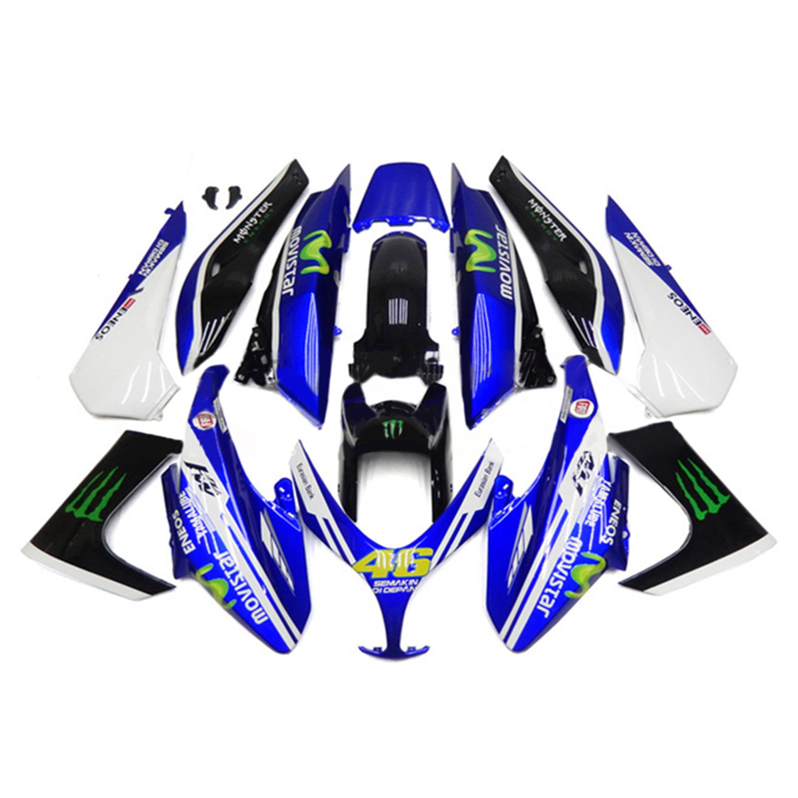 Amotopart 2008-2012 T-Max XP500 Yamaha Kit de carénage bleu et blanc