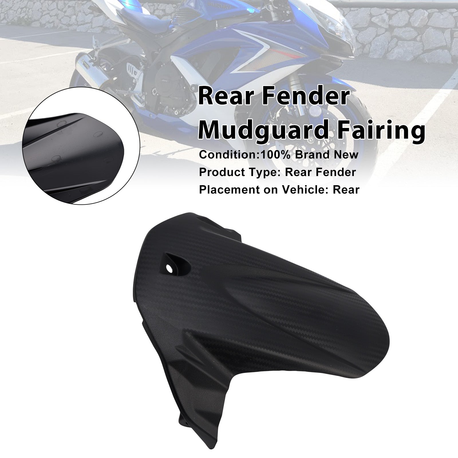 2011-2025 Suzuki GSXR600 GSXR750  Rear Fender Mudguard Fairing
