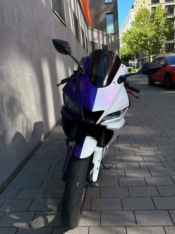 Amotopart 2019-2021 Yamaha YZF-R3 R25 Purple Gradient White Fairing Kit