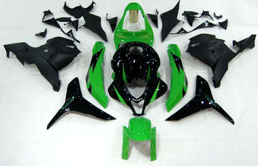 Amotopart 2009-2012 Honda CBR600RR Kit de carénage vert et noir