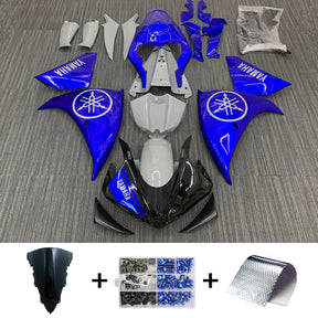 Amotopart 2012–2014 Yamaha YZF 1000 R1 Schwarz Blau Grau Verkleidungsset