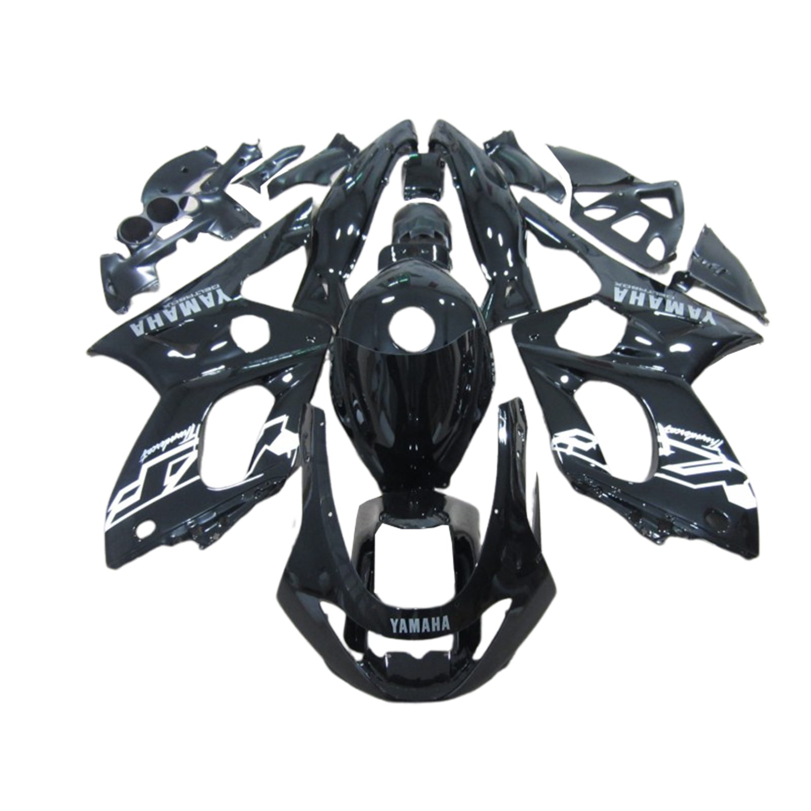 Amotopart 1996-2007 Yamaha YZF 600R Thundercat Black & Logo Fairing Kit