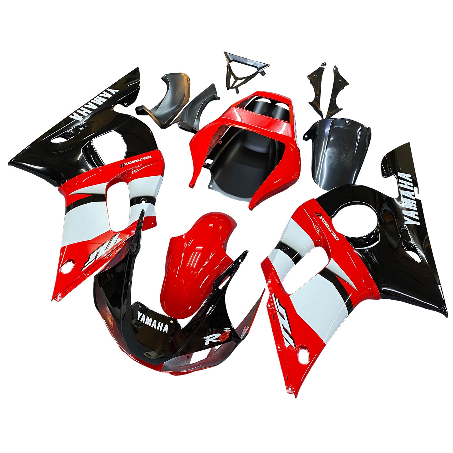 Amotopart 1998-2002 Yamaha YZF 600 R6 Red Black White Fairing Kit