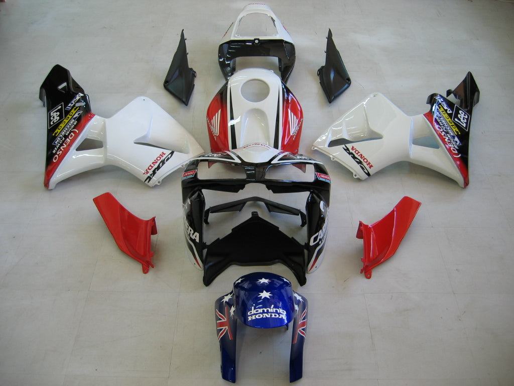 Amotopart 2005-2006 Honda CBR600RR Kit de carenado rojo y blanco Style2