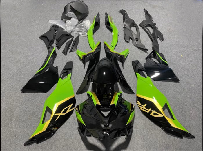 Amotopart 2019-2024 Kawasaki Ninja ZX25R ZX4R ZX4RR Green 
Black Fairing Kit