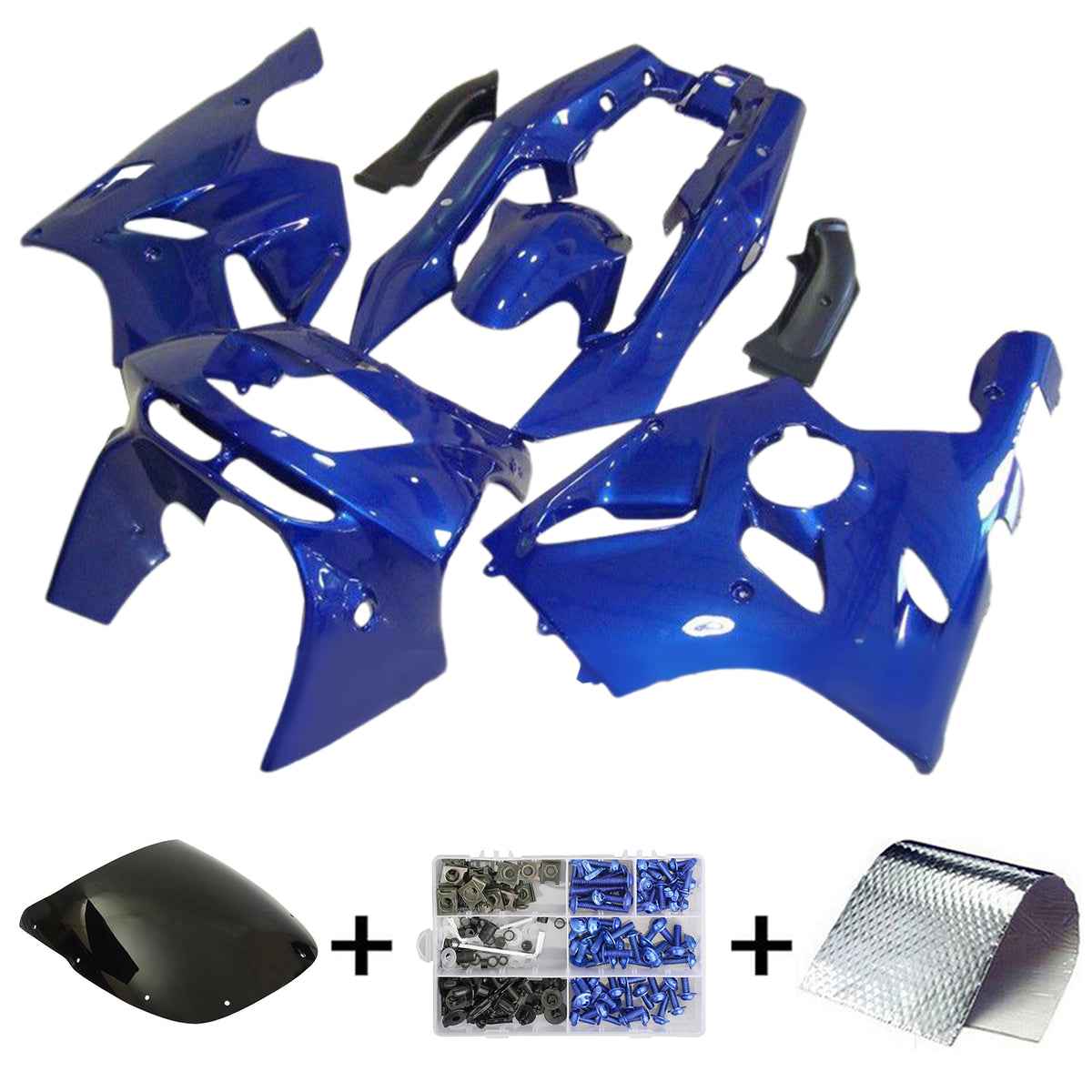 Amotopart 1994-1997 Kawasaki ZX-6R Verkleidungssatz, Blau