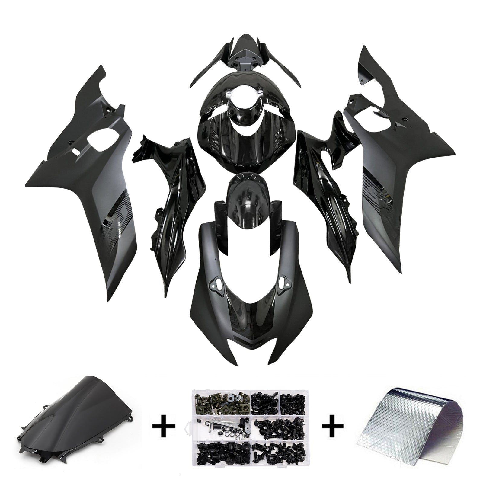 Amotopart 2017-2023 Yamaha YZF-R6 Matte Black Fairing Kit