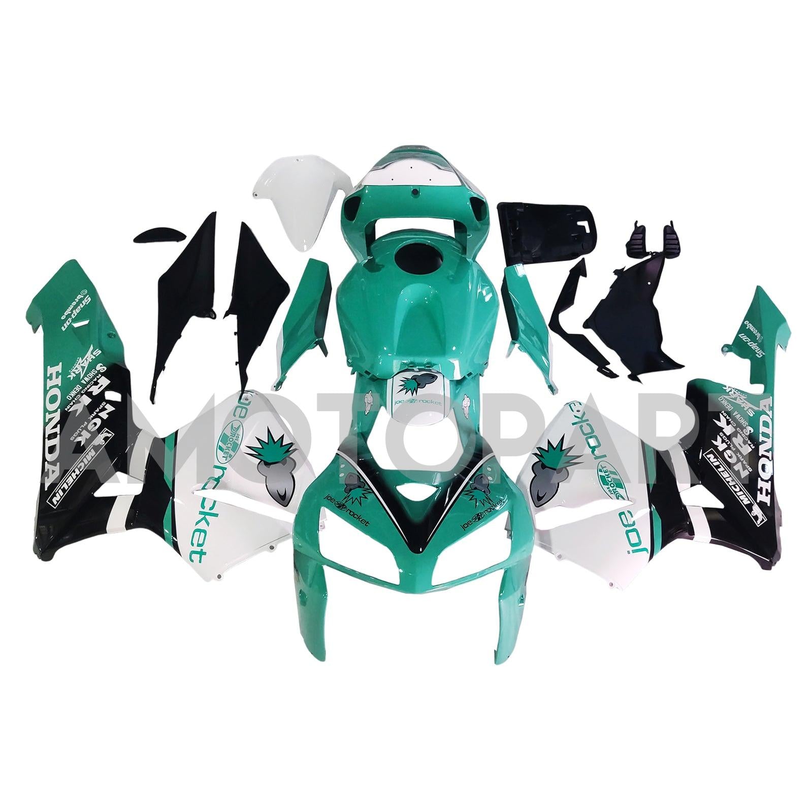 Amotopart 2005-2006 Honda CBR600RR Kit de carenado cian pálido