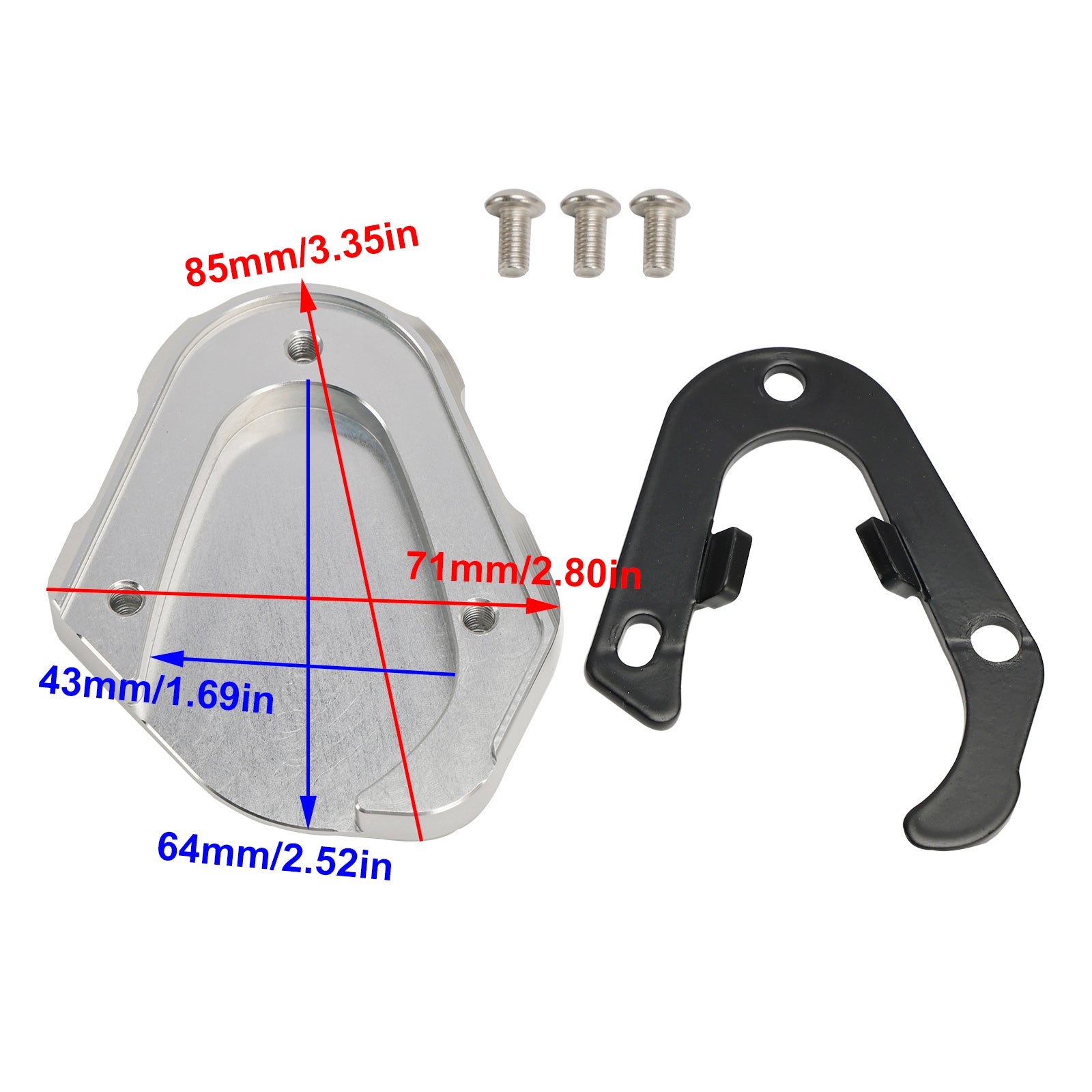 22-23 Scrambler 1200XC/XE Tiger 1200 GT Kickstand Enlarge Plate Pad