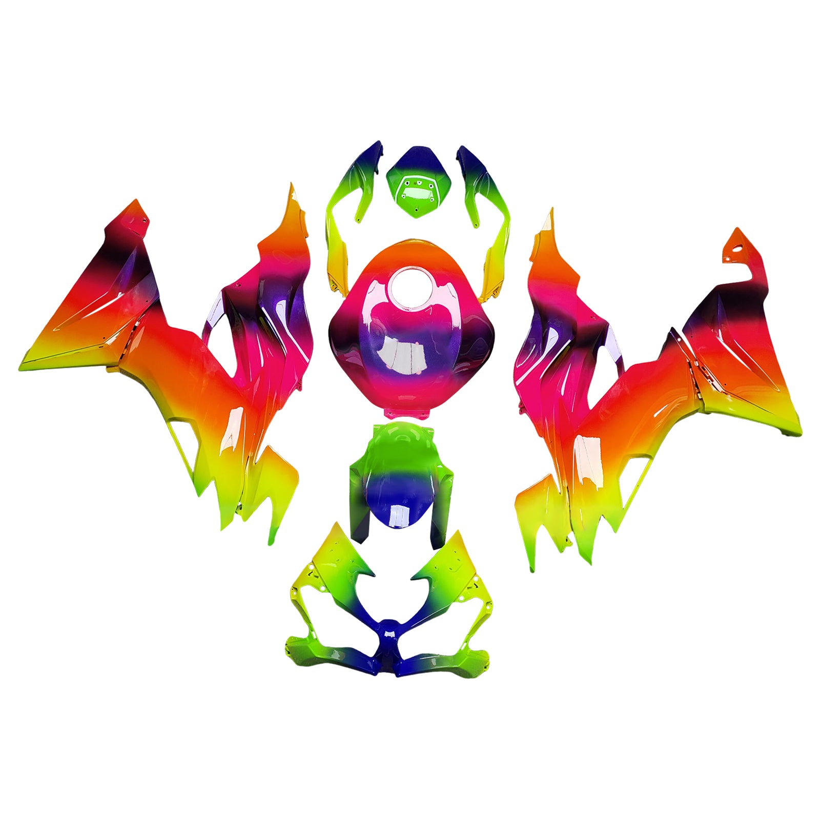 Amotopart 2019-2023 Kawasaki ZX6R Red Green Yellow Purple Blue Fairing Kit