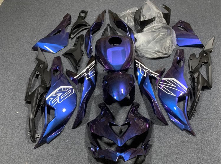 Amotopart 2019-2024 Kawasaki Ninja ZX25R ZX4R ZX4RR グラデーション ブルー & パープル フェアリングキット