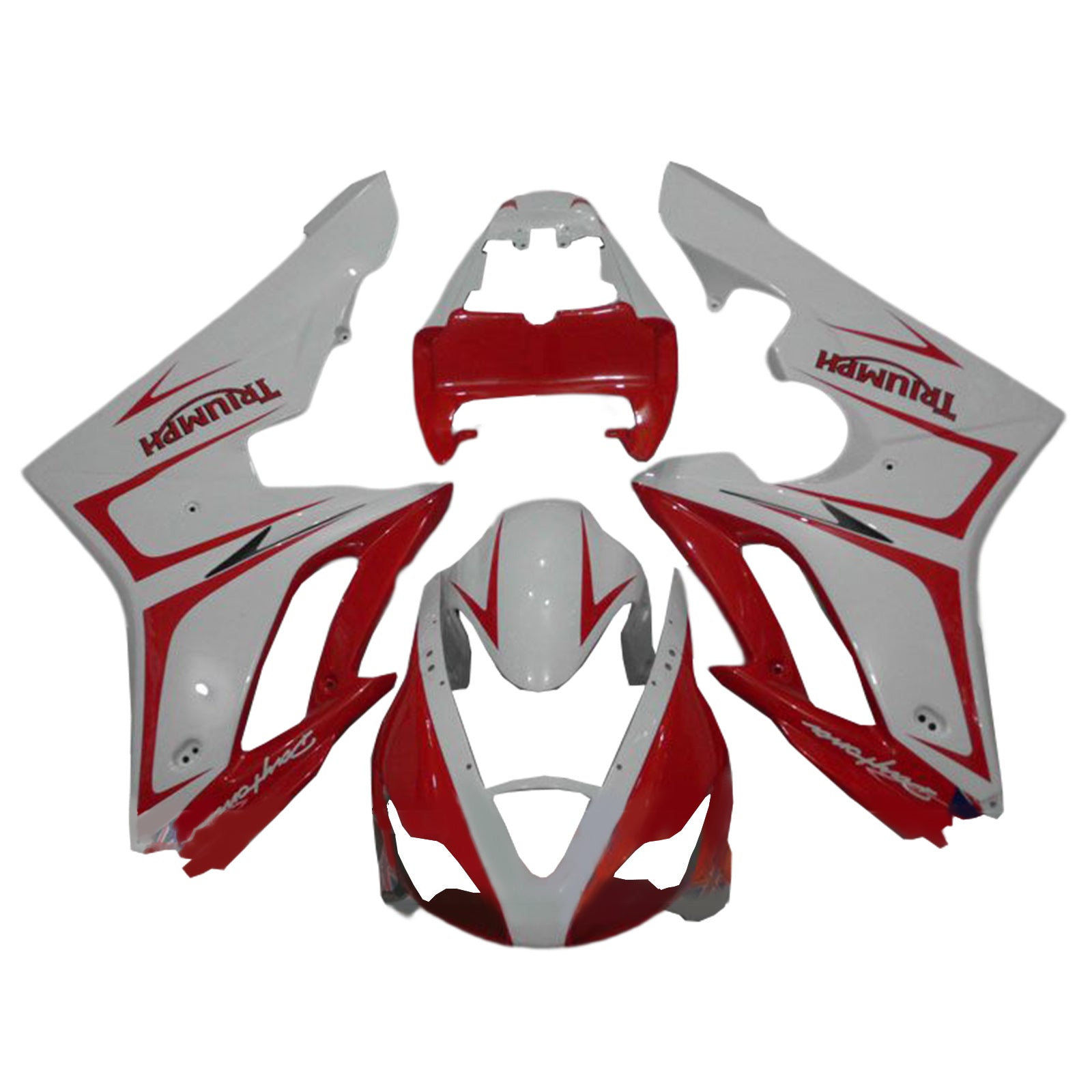 Amotopart 2006-2008 Triumph Daytona 675 Kit de carenado rojo y blanco Style2