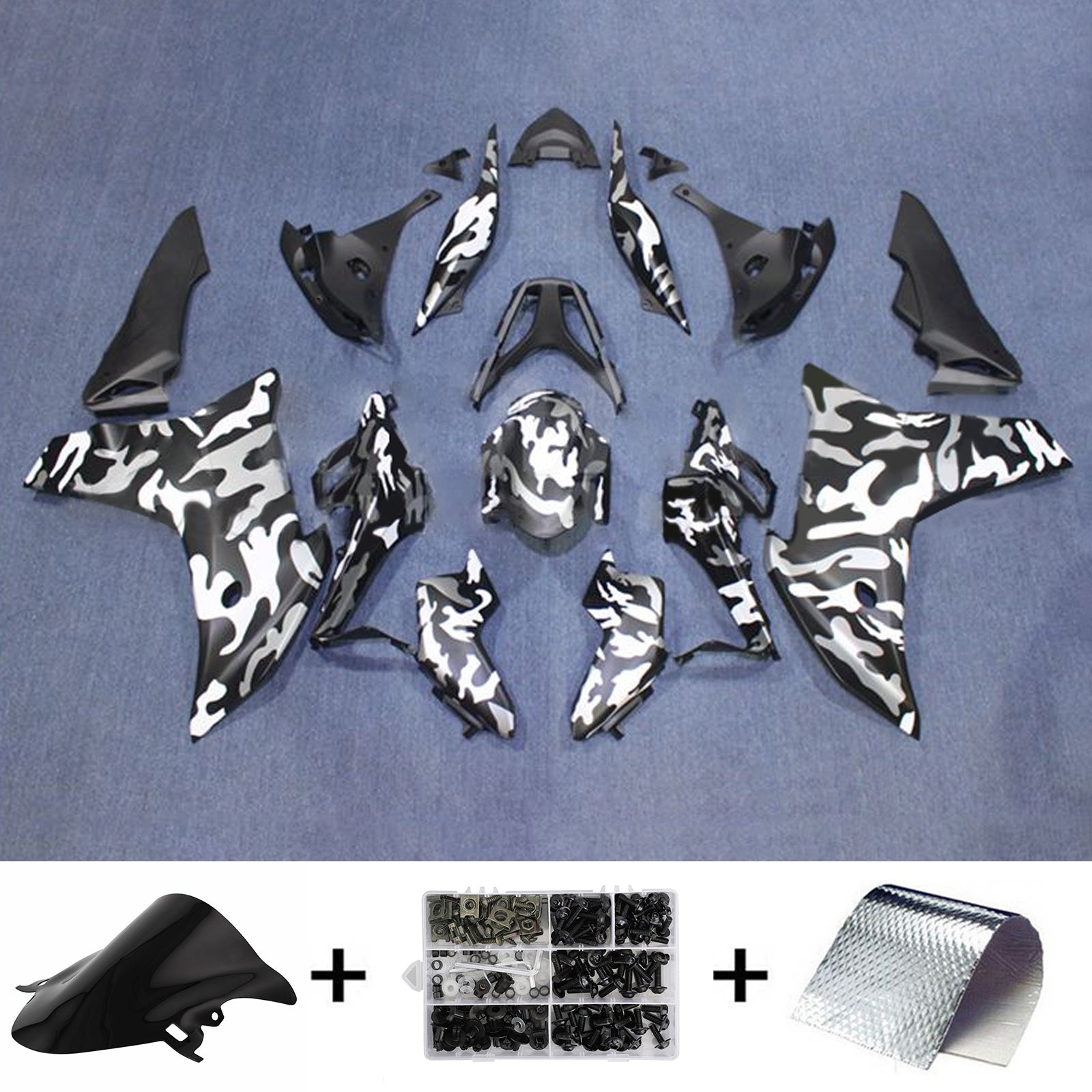 Amotopart 2011-2013 CBR600F Honda Camo Black&White Fairing Kit