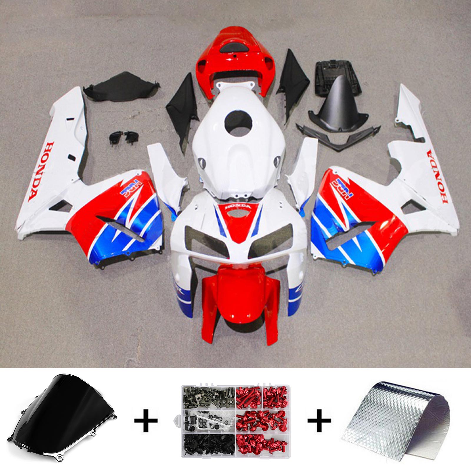 Amotopart 2005-2006 Honda CBR600RR Kit de carenado rojo azul blanco