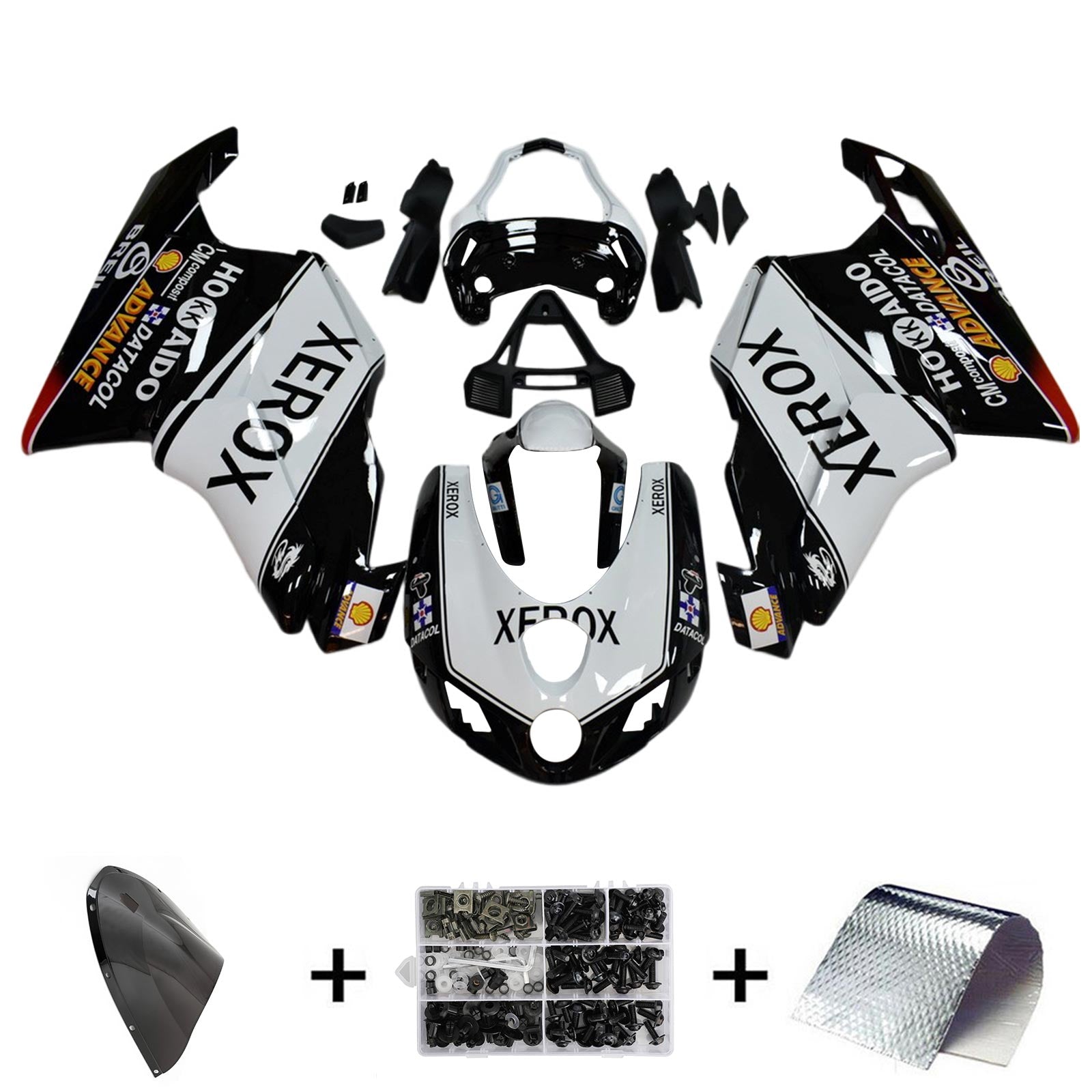 Amotopart 2003 2004 Ducati 999 749 Kit de carenado blanco y negro Style1