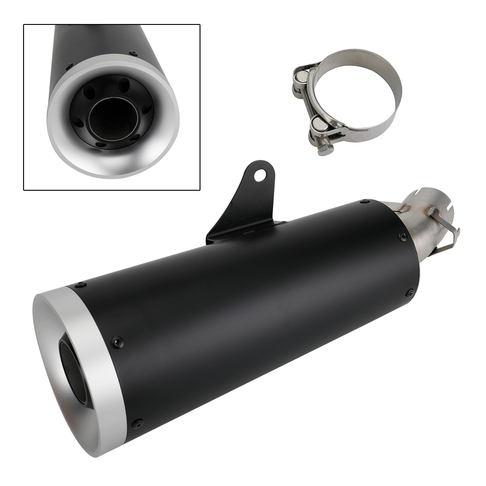 Stainless Slip On Exhaust Muffler Tail Black Fit For Kawasaki Z900Rs 18-23 19