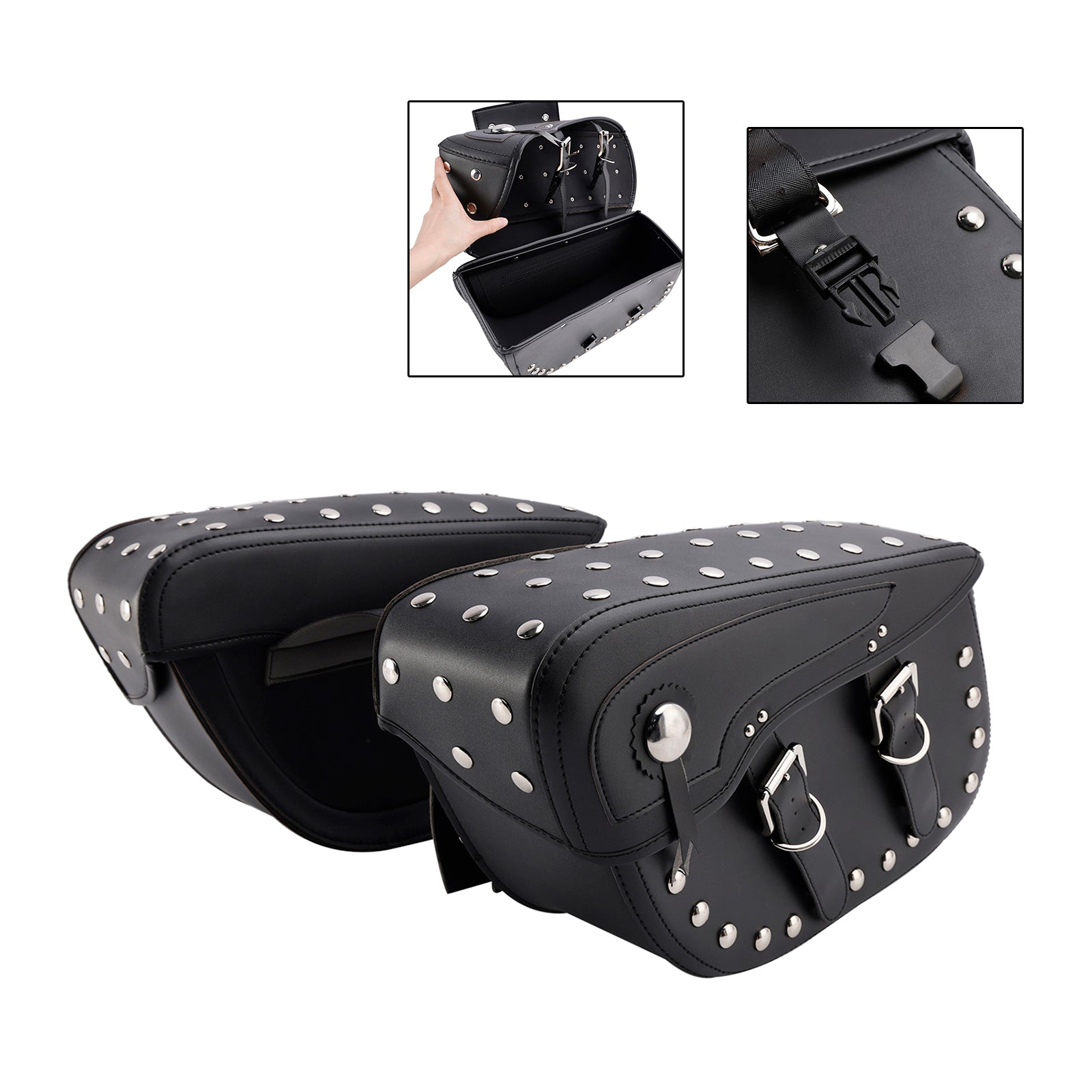 Tail Bag Side Saddlebag Tail Bag Luggage Pouch Storage Black 80L For Motorbike