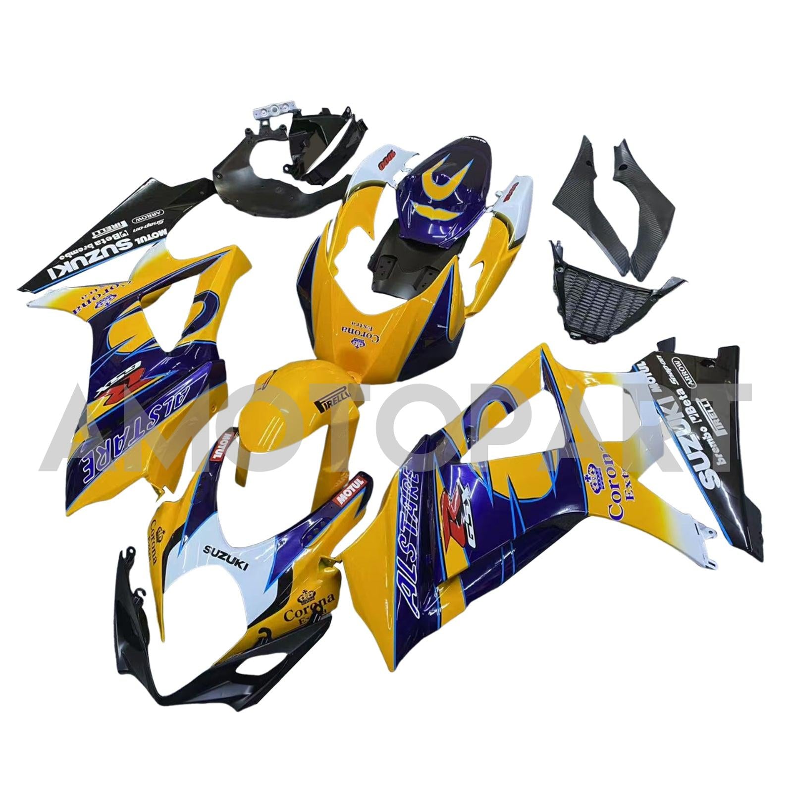 Amotopart 2007-2008 Suzuki GSXR1000 Gelbverkleidungskit