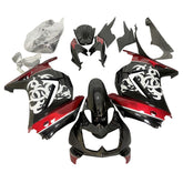 Amotopart 2008-2012 Kit carena Kawasaki EX250 Ninja250R nero lucido rosso e bianco