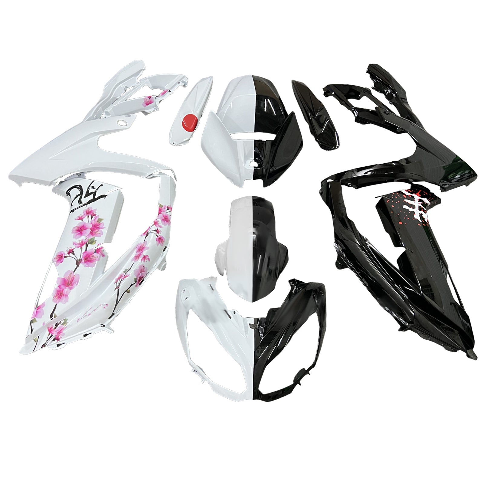 Amotopart 2012-2016 Kawasaki Ninja 650 ER6F Black White Pink Fairing Kit