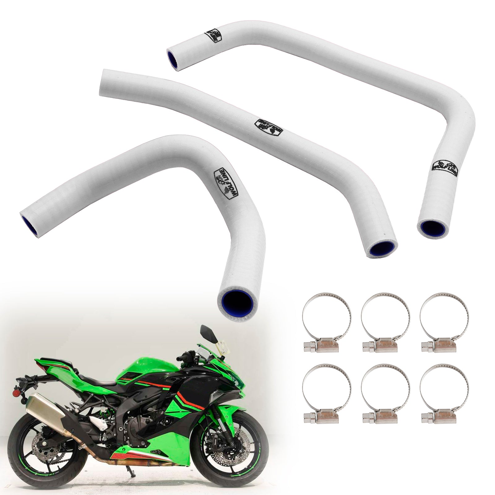 23-24 Kawasaki ZX4R ZX-4RR Silicone Radiator Coolant Hose Kit