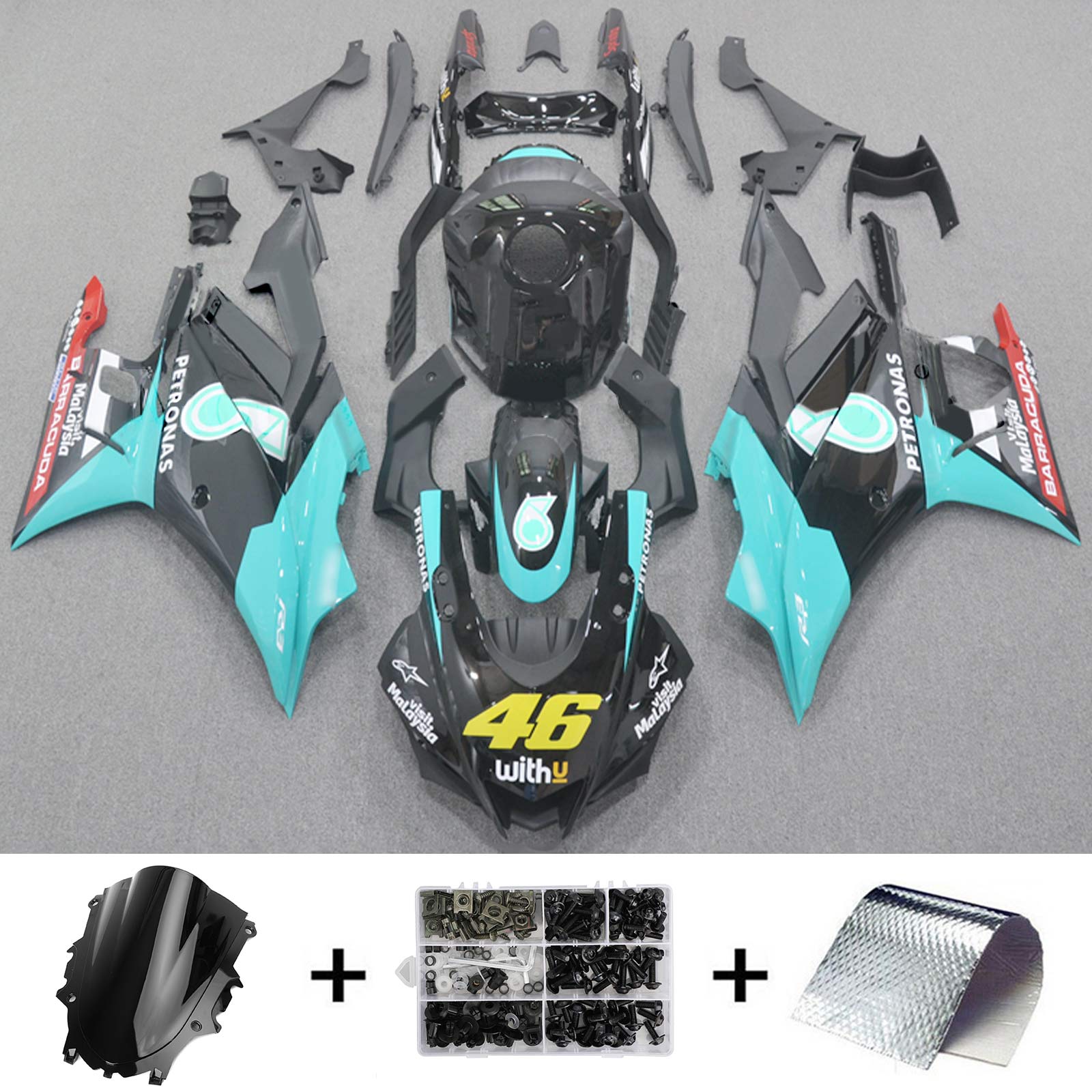 Amotopart 2022-2023 Yamaha YZF-R3 R25 Petronas Fairing Kit