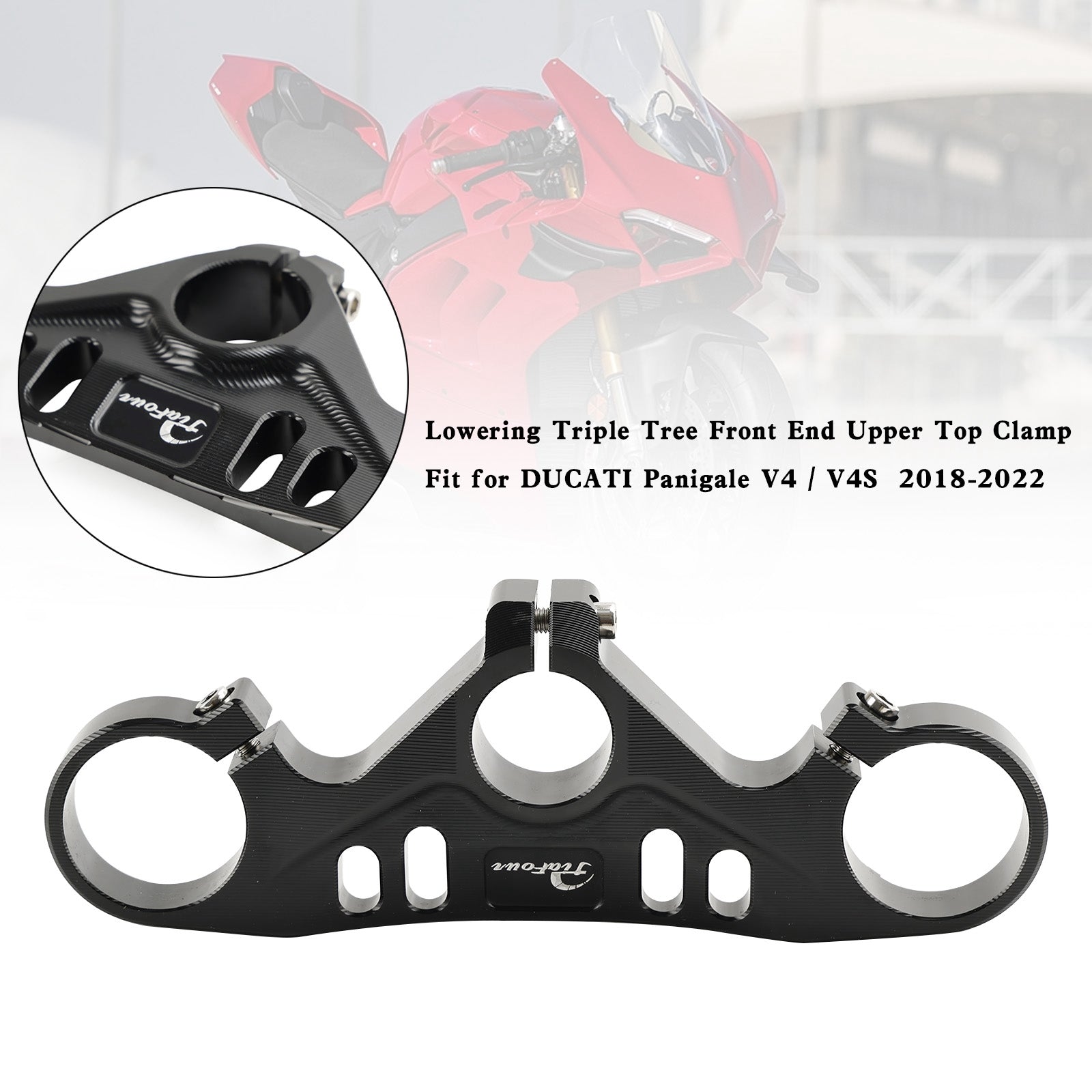 Pince supérieure supérieure avant à triple arbre d'abaissement, pour DUCATI Panigale V4 / V4S 18-2022