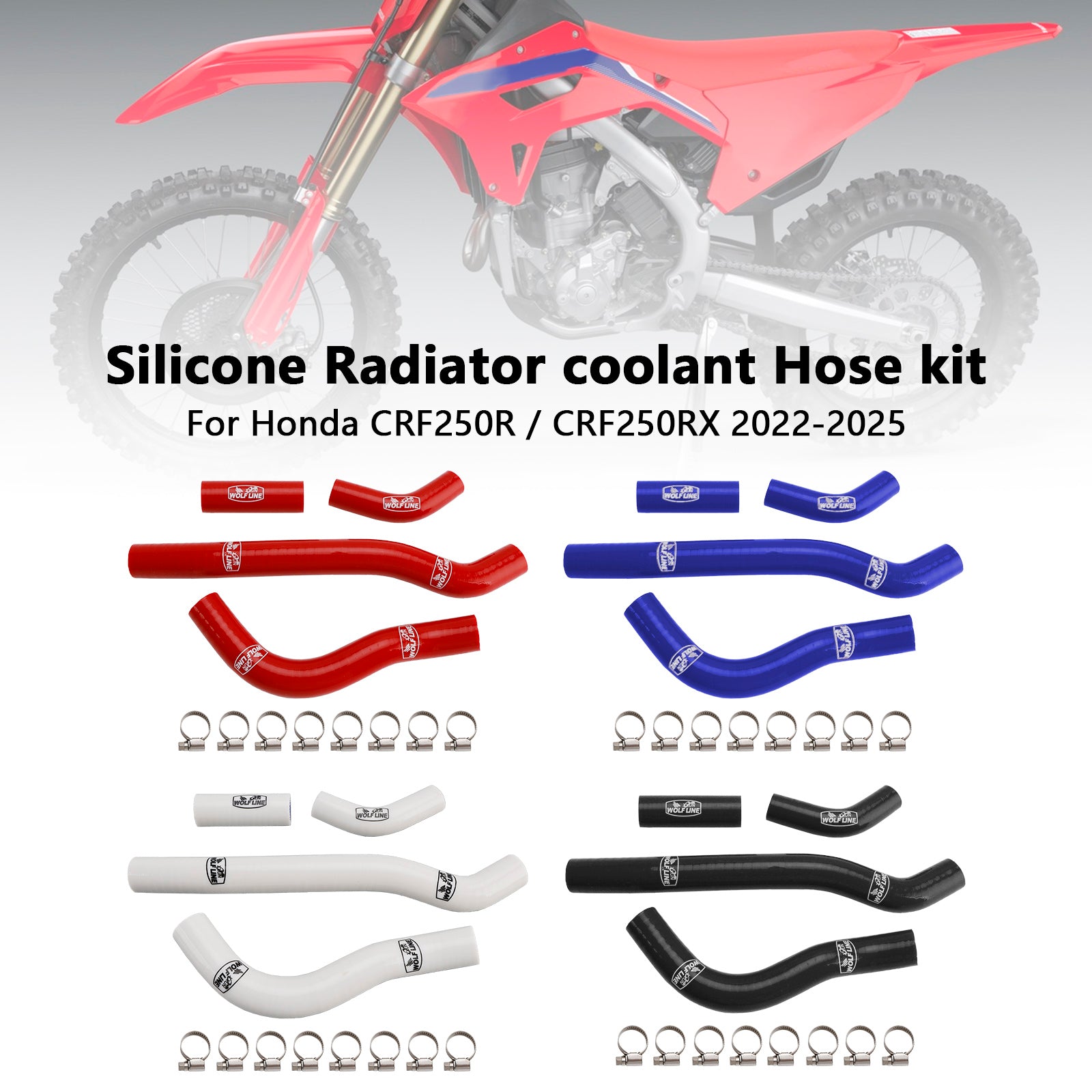2022-2025 Honda CRF250R CRF250RX Silicone Radiator coolant Hose