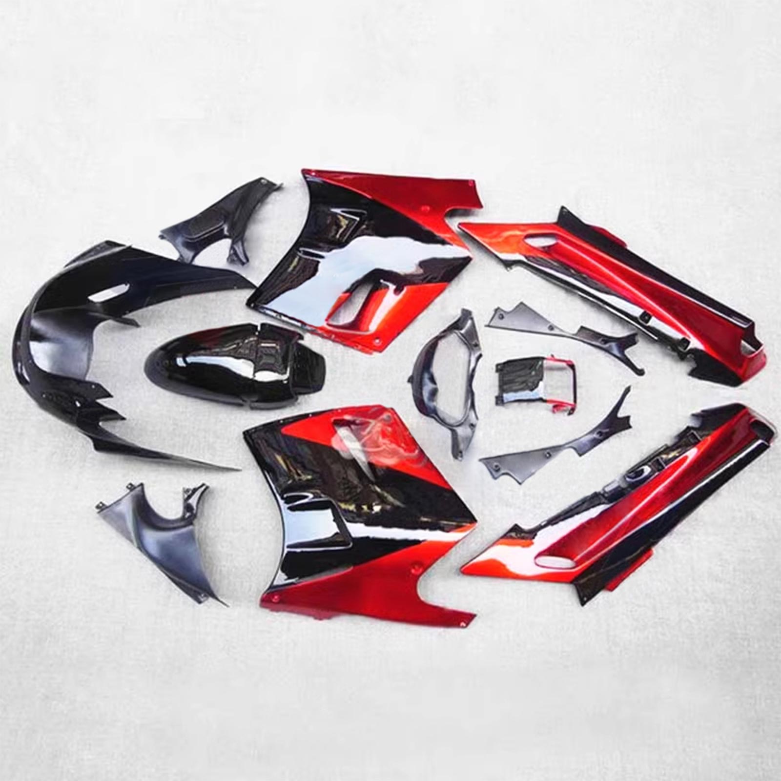 Amotopart 1993-2003 ZZR1100 Kawasaki Red&Black Fairing Kit