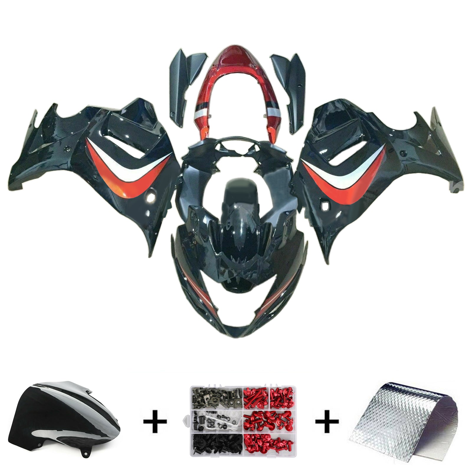 Amotopart 2008-2013 GSX650F Katana Suzuki Black&Red Fairing Kit