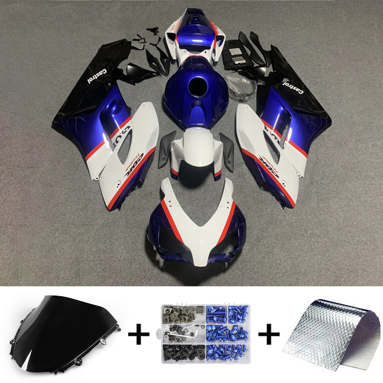 Amotopart 2004-2005 ホンダ CBR1000RR レッド & ブルー Styl3 フェアリングキット