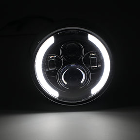 Motorcycle Dyna Cafe Racer Bobber 7 Inch LED Headlight Hi/Lo Fog Driving DRL