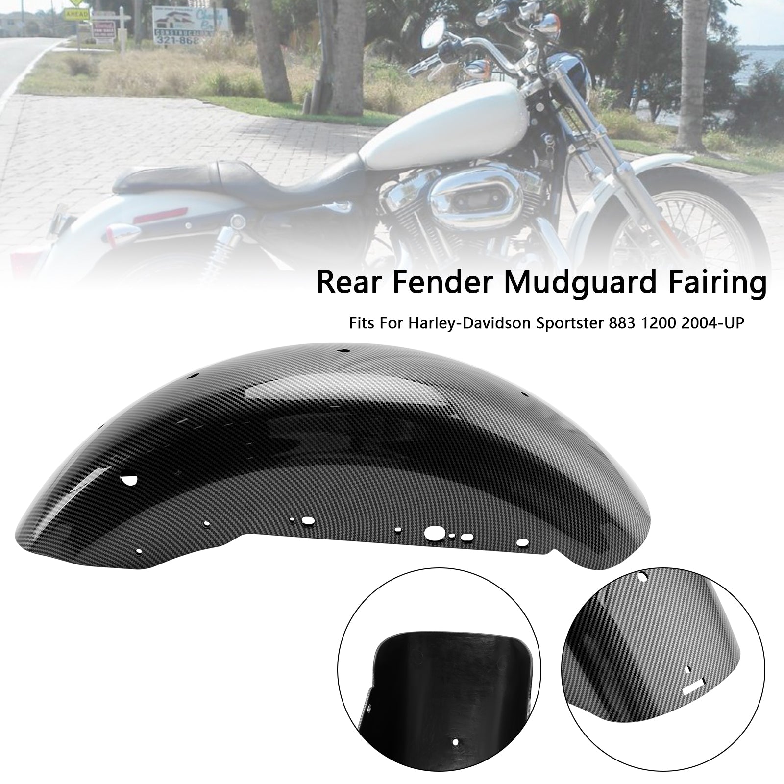 2004-UP Sportster 883 1200 Rear Fender Mudguard Fairing