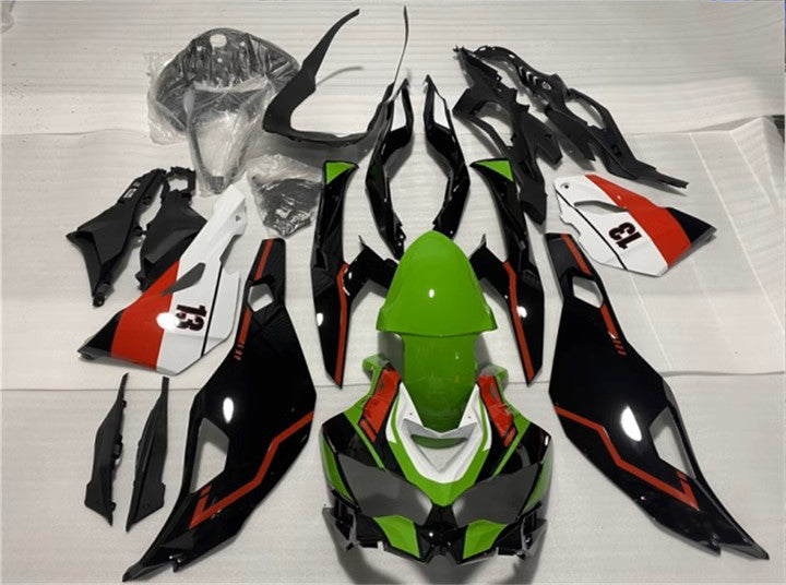 Amotopart Kawasaki 2019-2024 Kawasaki Ninja ZX25R ZX4R ZX4RR Kit de carénage noir blanc vert et rouge