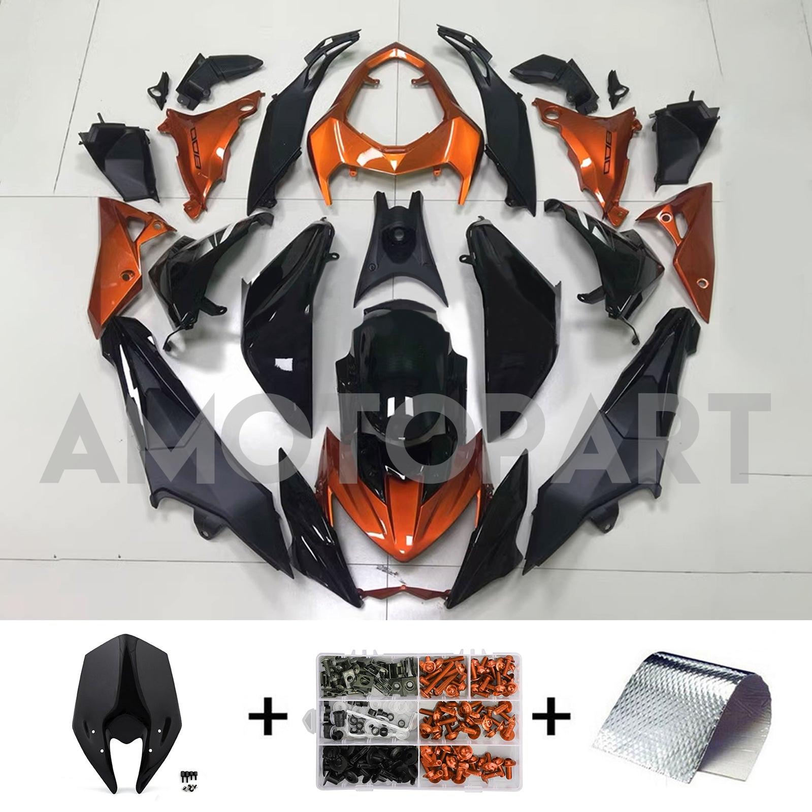 Amotopart 2013-2018 Kawasaki Z800 Black&Orange Fairing Kit