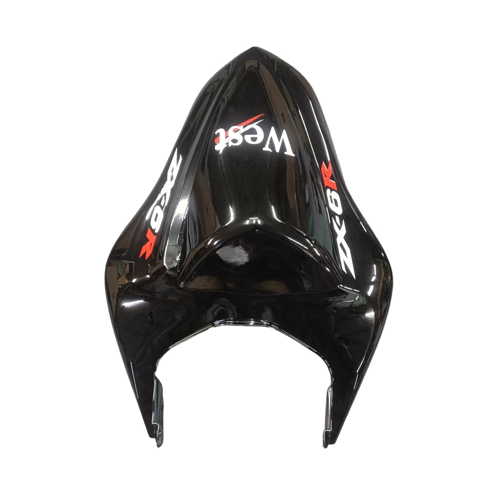 Amotopart 2007-2008 Kawasaki ZX6R 636 Black White Fairing Kit