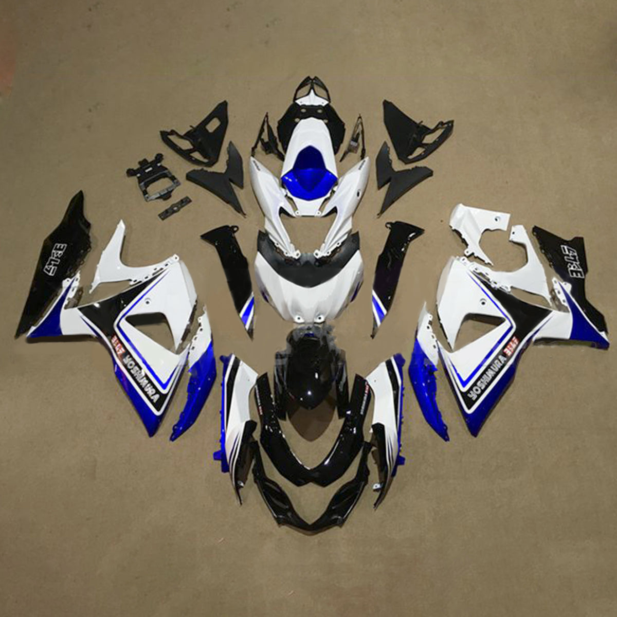 Amotopart 2009-2016 K9 GSXR1000 Suzuki Bleu et Blanc Style4 Kit de carénage