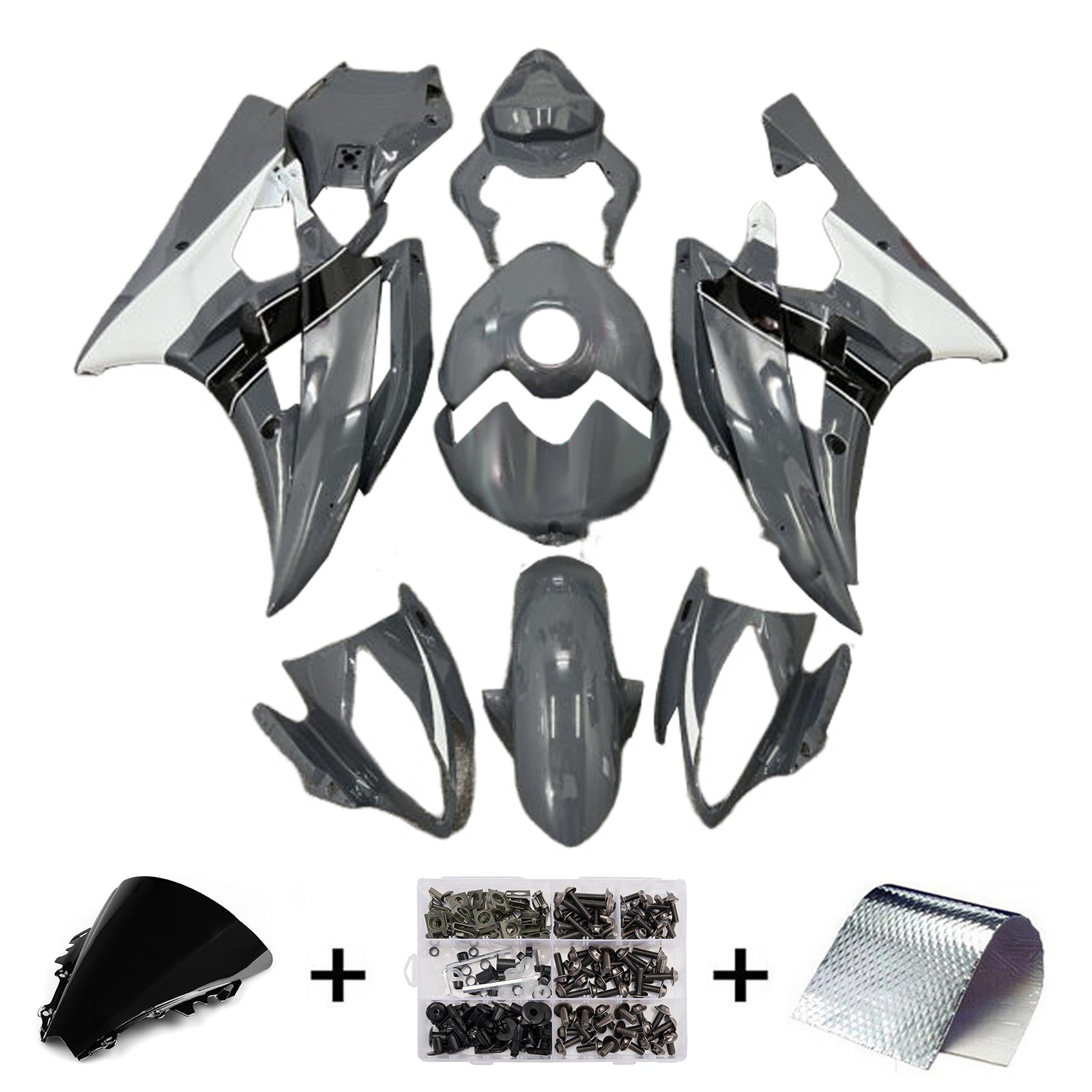 Amotopart 2006-2007 Yamaha YZF-R6 Grey Fairing Kit