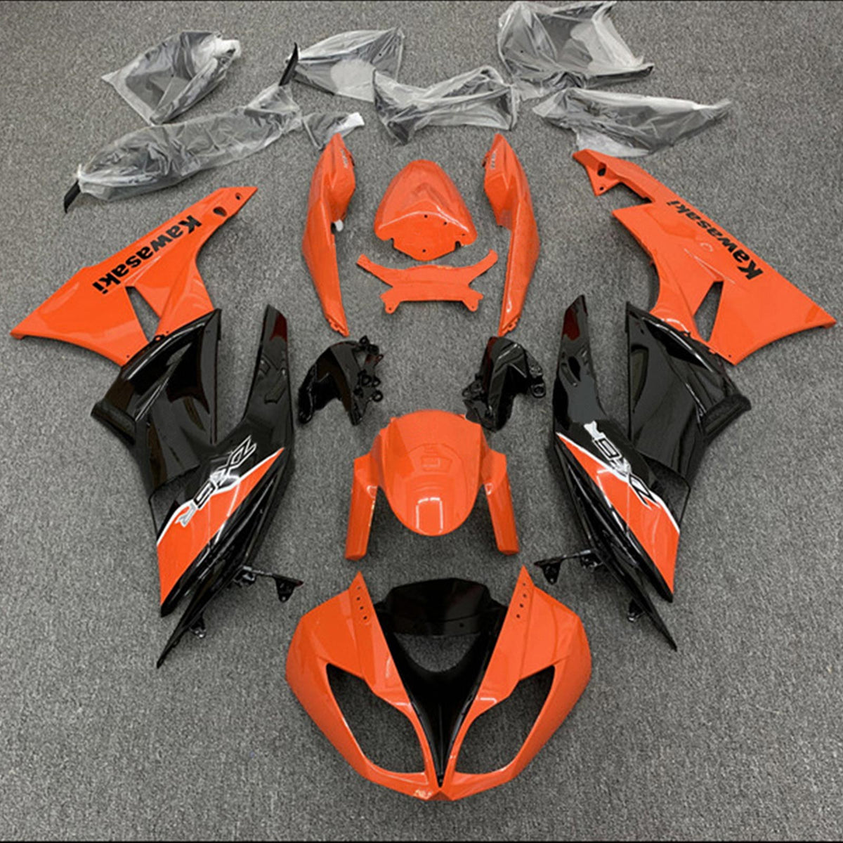 Amotopart Kawasaki 2009-2012 ZX6R 636 Red&Black Style1 Fairing Kit