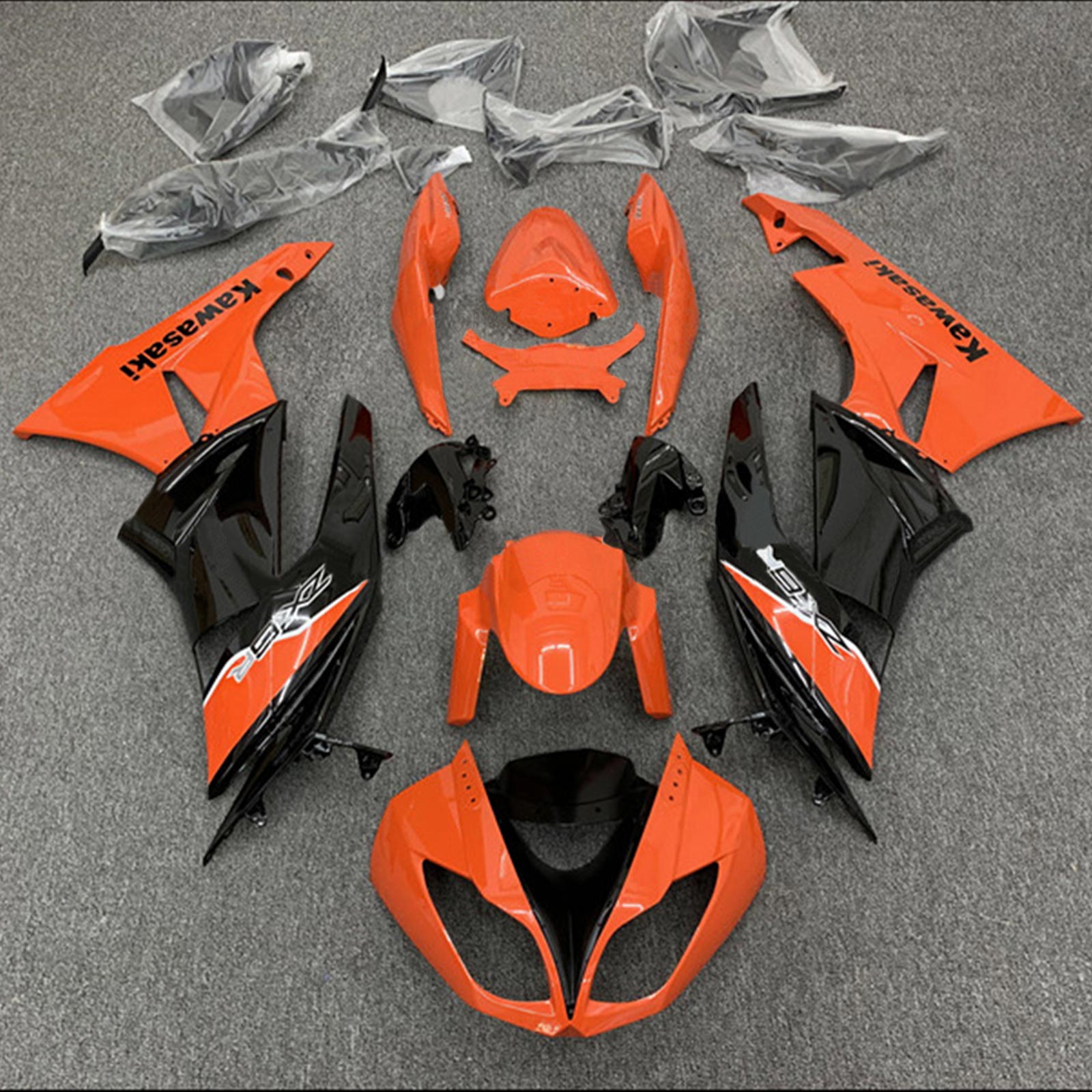 Amotopart Kawasaki 2009-2012 ZX6R 636 Red&Black Style1 Fairing Kit