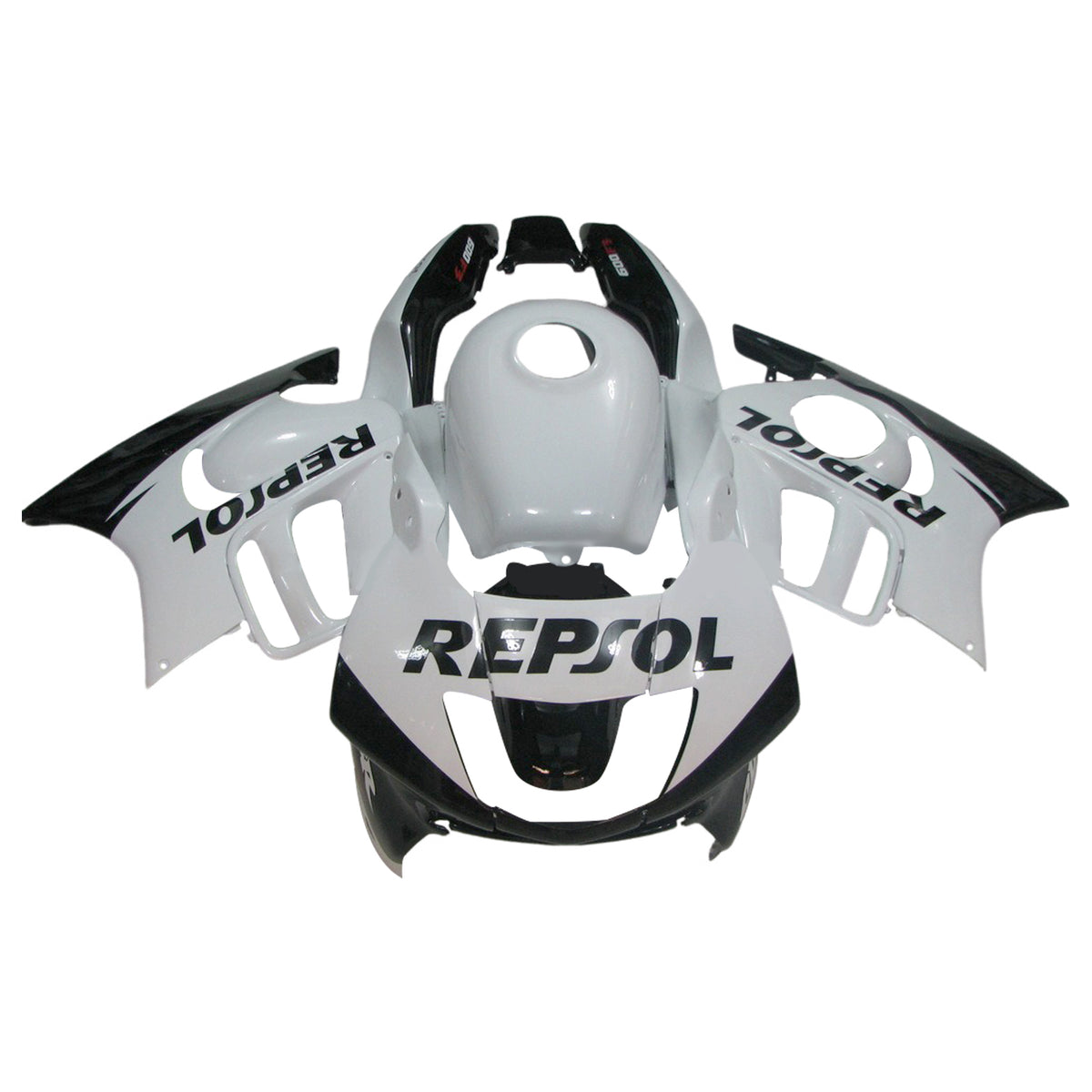 Amotopart 1995-1996 Honda CBR600 F3 Kit de carenado negro blanco brillante