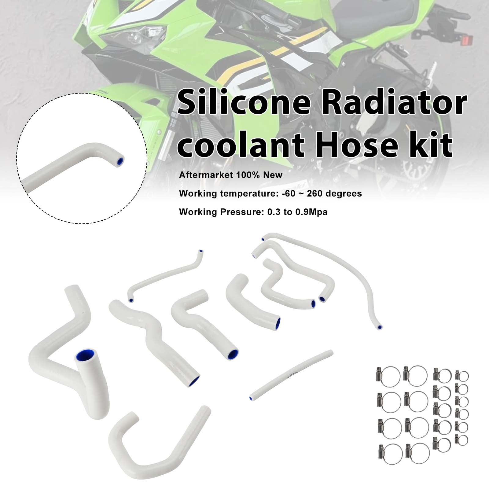 09-26 Kit de mangueira de refrigeração do radiador de silicone Kawasaki Ninja 636 ZX-6R