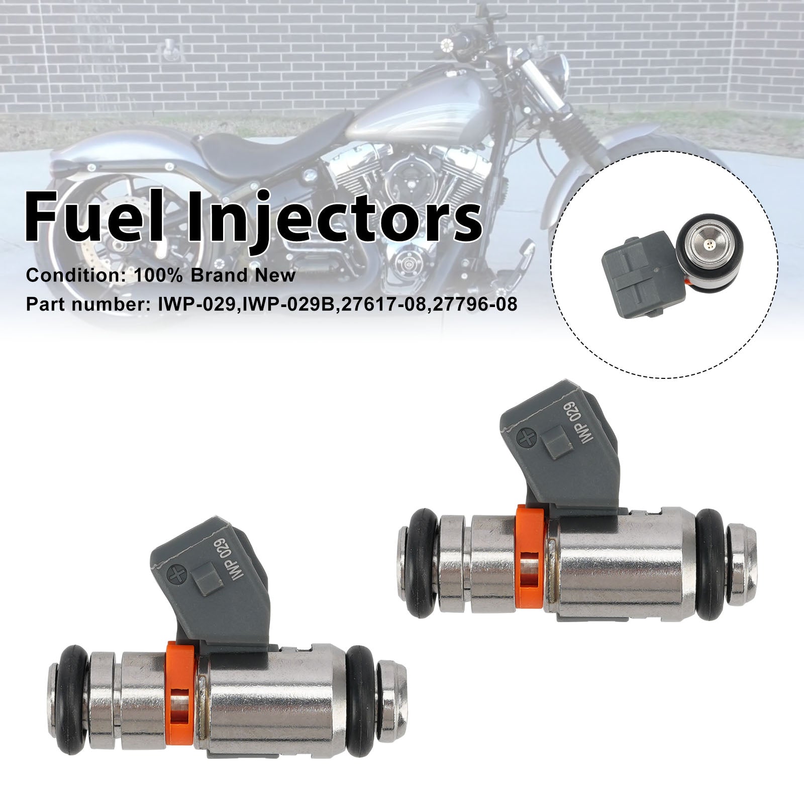 08-17 Electra Glide Street Glide Road King 2PC Fuel Injectors IWP-029