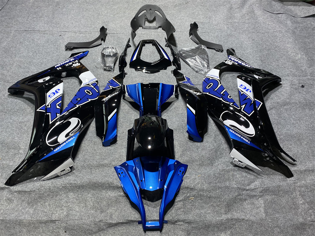 Kit de carénage Amotopart Kawasaki ZX10R 2011-2015 noir et bleu