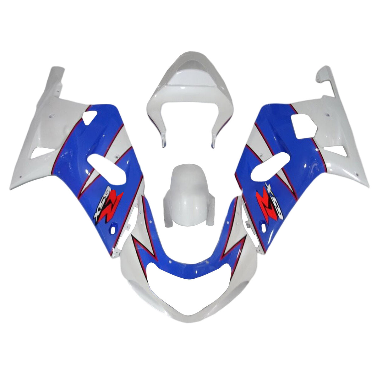 Amotopart 2001-2003 GSXR600 2000-2003 GSXR750 K1 Suzuki White&Blue Fairing Kit