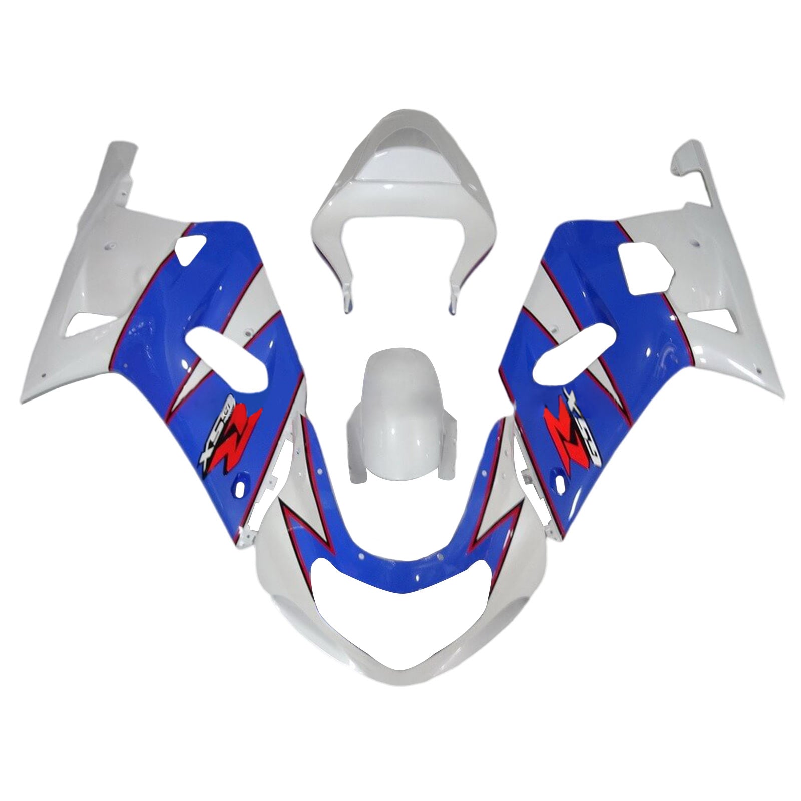 Amotopart 2001-2003 GSXR600 2000-2003 GSXR750 K1 Suzuki Kit carenatura bianco e blu