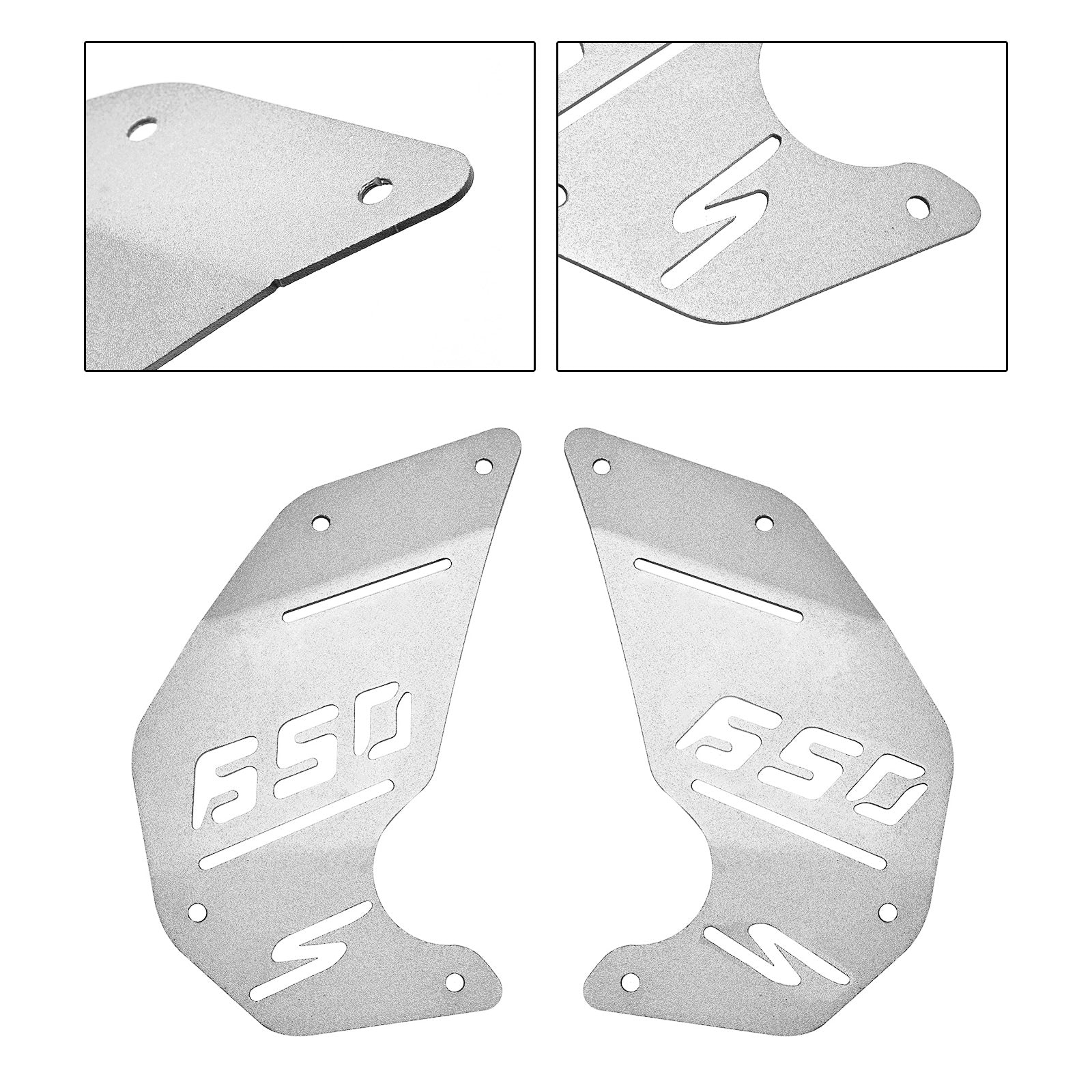 Couvercle de panneau Cnc de plaque latérale de moteur argenté pour Kawasaki Vulcan S En650 Vn650 15-22