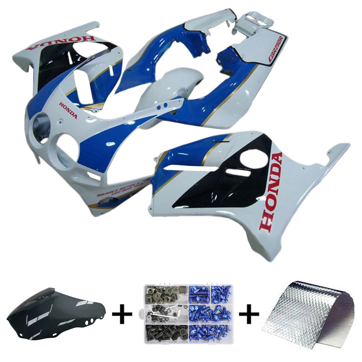 Amotopart 1988-1989 Honda CBR250RR MC19 White Blue Black Fairing Kit