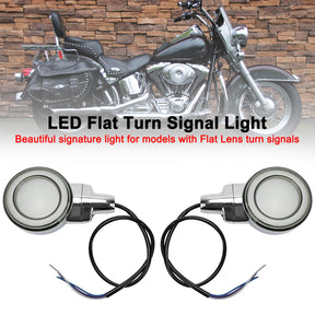LED Flat Front Turn Signal Light For Heritage Softail Classic Touring 99-23