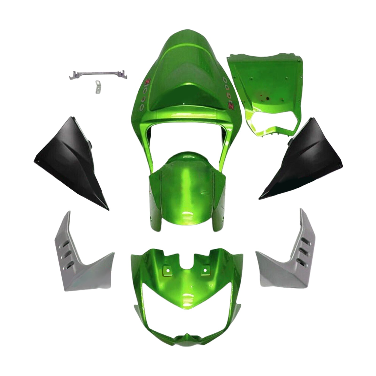 Kit de carénage vert Amotopart 2003-2006 Kawasaki Z1000